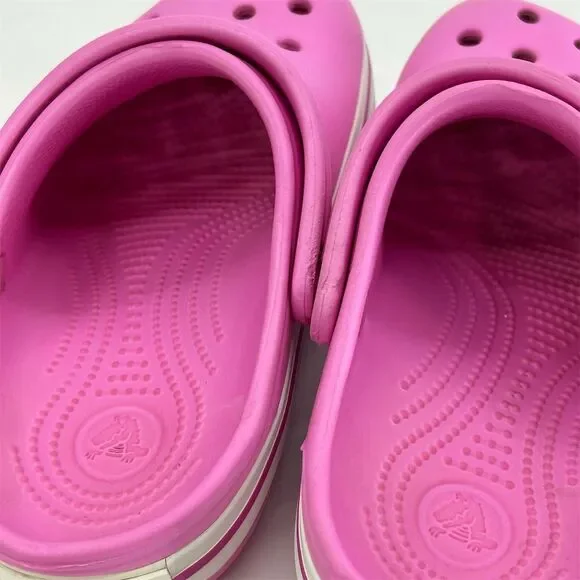 Crocs Crocband Girls Size 3 Pink Clogs Sandals Casual Shoes - Picture 5 of 11